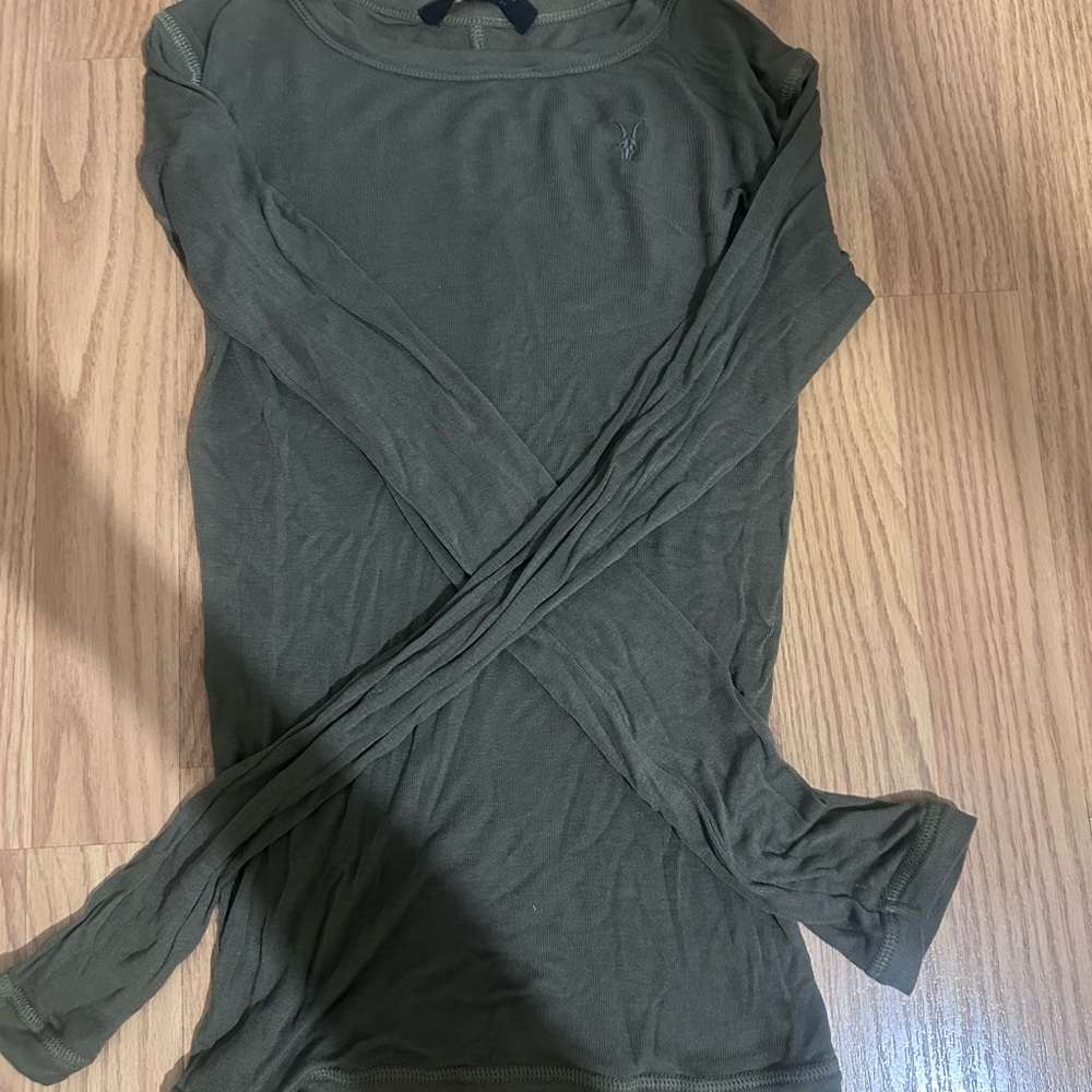 All Saints Khaki Long Sleeve Tee